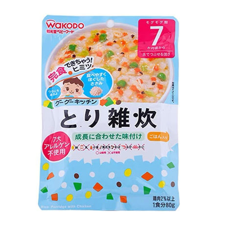 WKL  日本和光堂wakodo鸡肉什锦蔬菜粥 7个月+ Japanese Fried Rice with Shirasu - chuxinxiaopu