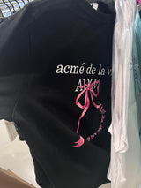 韩国潮牌 ADLV 蝴蝶结 字母印花 短袖T恤 黑色