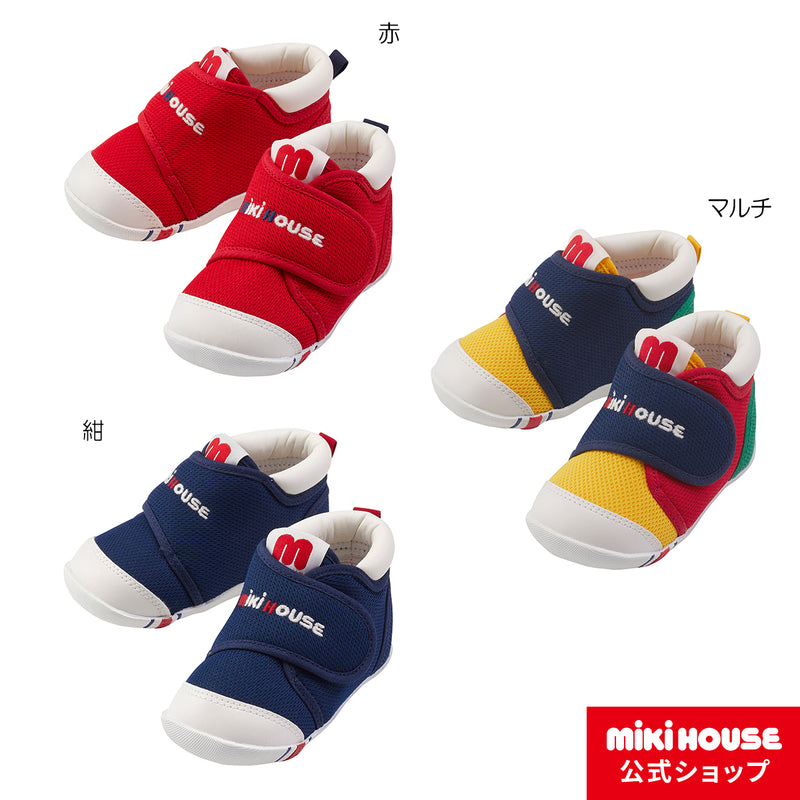 日本 mikihouse 宝宝 字母 学步鞋 10-9303-491 红色 非日本制