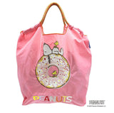 日本ball&chain x 史努比 粉色甜甜圈刺绣购物袋 M码