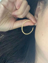 日本珠宝 小金球 立体切工 18k素金耳圈 大小直径30mm