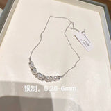FZ 日本mikimoto御木本樹葉款海水珍珠項鍊Akoya 珍珠5.25-6mm 項鍊長度40cmn
