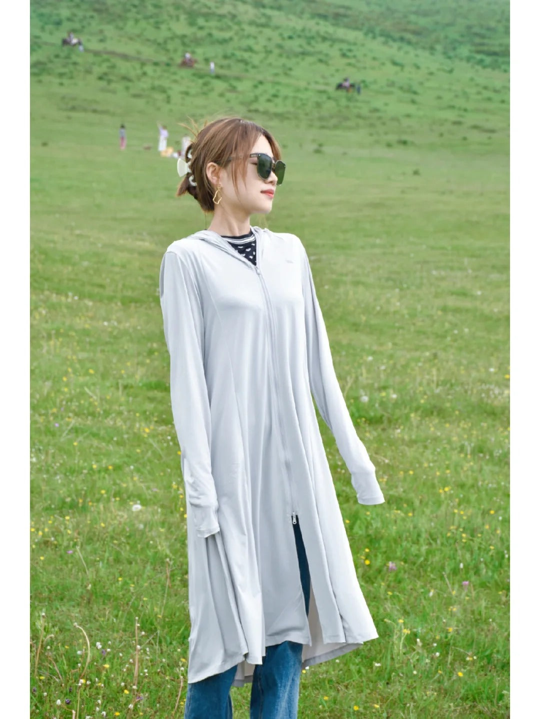 蕉下冰触系列云袍防晒服-烟雾灰-160/84A 均码 (今日特价)