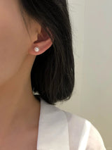 日本珠宝 akoya 海水珠 耳钉 7.5mm 几乎无暇 皮光细腻 很日常的点位 带真科研小卡