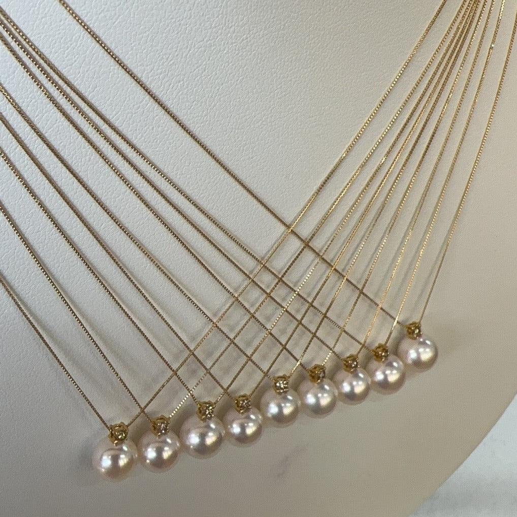 日本珠宝 akoya戴妃钻石项链 8-8.5mm 钻石0.05ct 链长45cm 可调节️