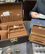 日本 agete 牛皮 古色古香 精致 皮革 收纳盒 首饰盒