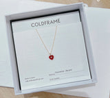 韩国设计师品牌COLDFRAME 14K红色玉髓 爱心项链