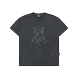 韩国 adlv 复古水洗做旧贴布 小熊 短袖T恤