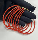 日本珠宝 天然珊瑚手链  长度18cm  珊瑚大小2-2.5mm  银扣 颜色很好