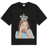 Korea ADLV Crown Girls Short Sleeve T-Shirt Classic Black