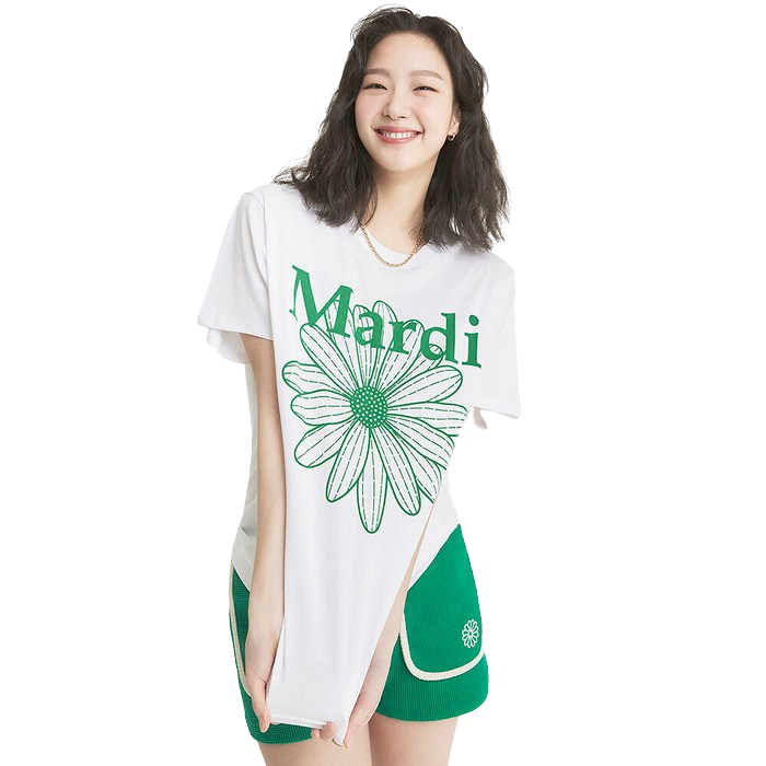 Korean mardi mercredi flower short sleeve bust 108cm