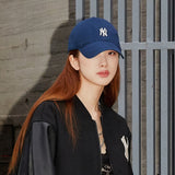 Korean baseball hat navy blue small label NY