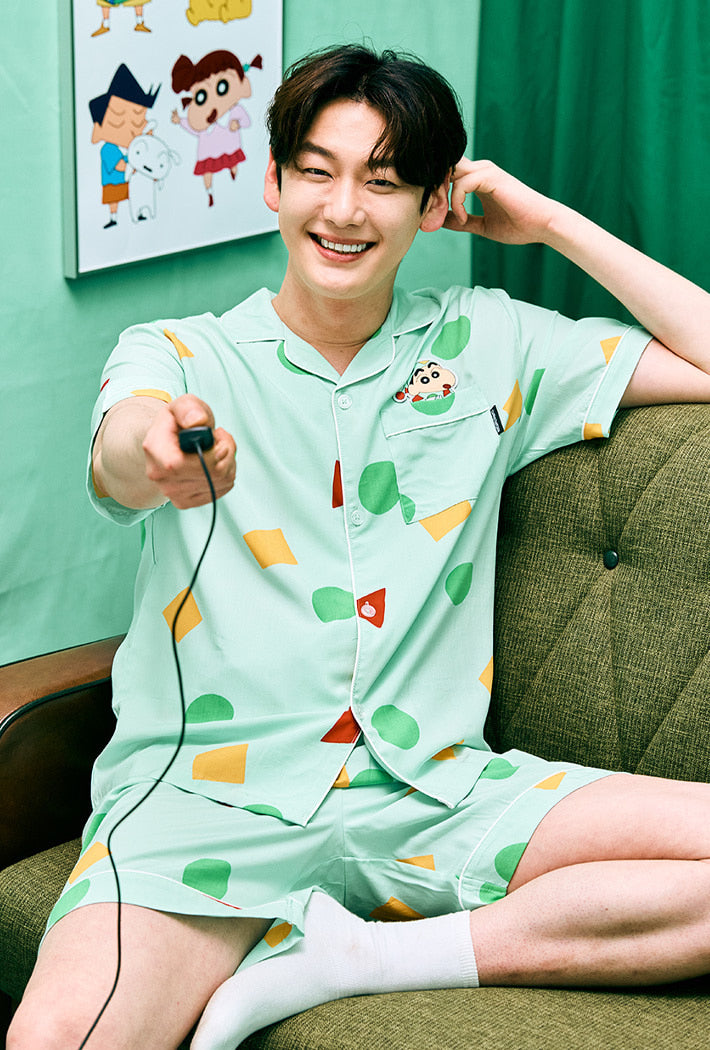 Korean SPAO short-sleeved shorts Crayon Shin-chan pajamas set home wear