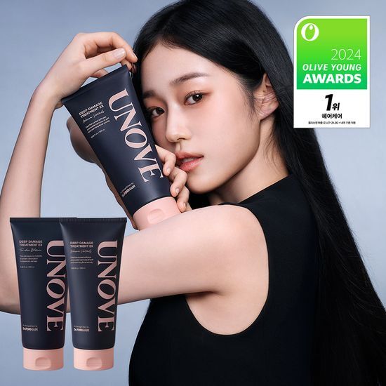 韩国 UNOVE 发膜 蛋白深层水分发膜 套盒 320ml+320ml Olive young人气必买 买一支送一支