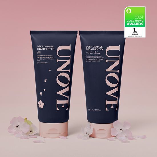 韩国 UNOVE 发膜 蛋白深层水分发膜 套盒 320ml+320ml Olive young人气必买 买一支送一支