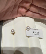 日本mikimoto 素金 耳钉 18k q3 级别 珍珠耳钉 6.5mm