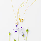 Japanese ahkah diamond butterfly necklace 40cm 0.09 carat