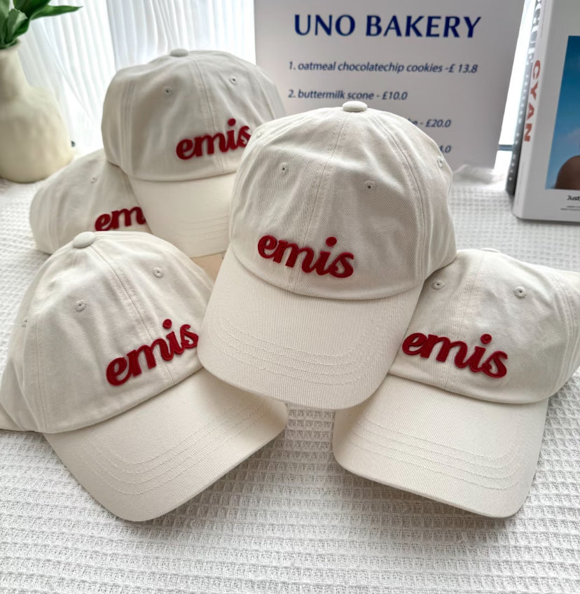 韩国 emis 帽子 奶油白 帽子