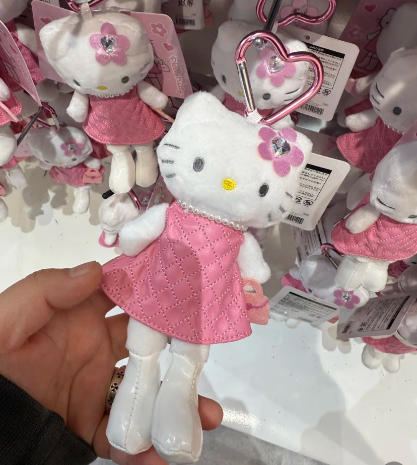 日本三丽鸥 粉裙长腿 kitty 挂件