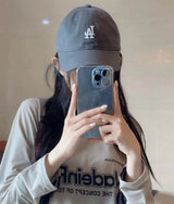 韩国 炭灰色 LA 小标 帽子