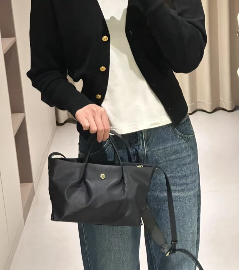 日本 anello 饺子包 小号 黑色 纯黑色手柄