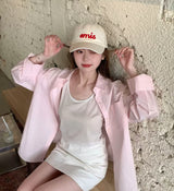 韩国 emis 帽子 奶油白 帽子