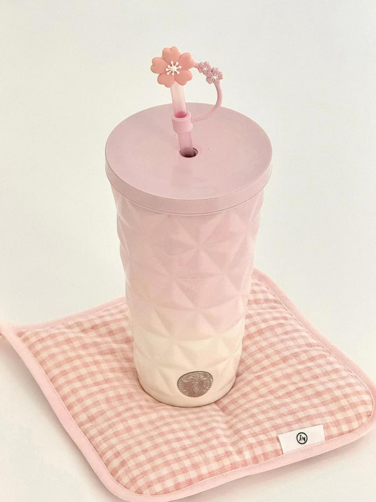 中国 星巴克 樱花春绽系列 不锈钢吸管杯 590ml