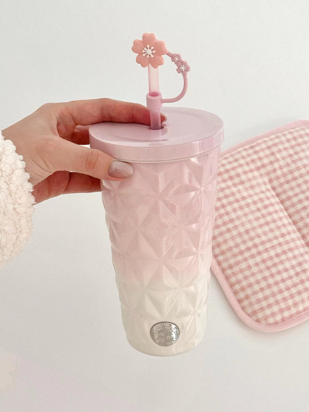 中国 星巴克 樱花春绽系列 不锈钢吸管杯 590ml