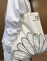 韩国 mardi 雏菊花印花单肩手提帆布包
