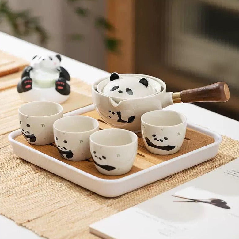 摩登主妇 熊猫旋转 茶具套装