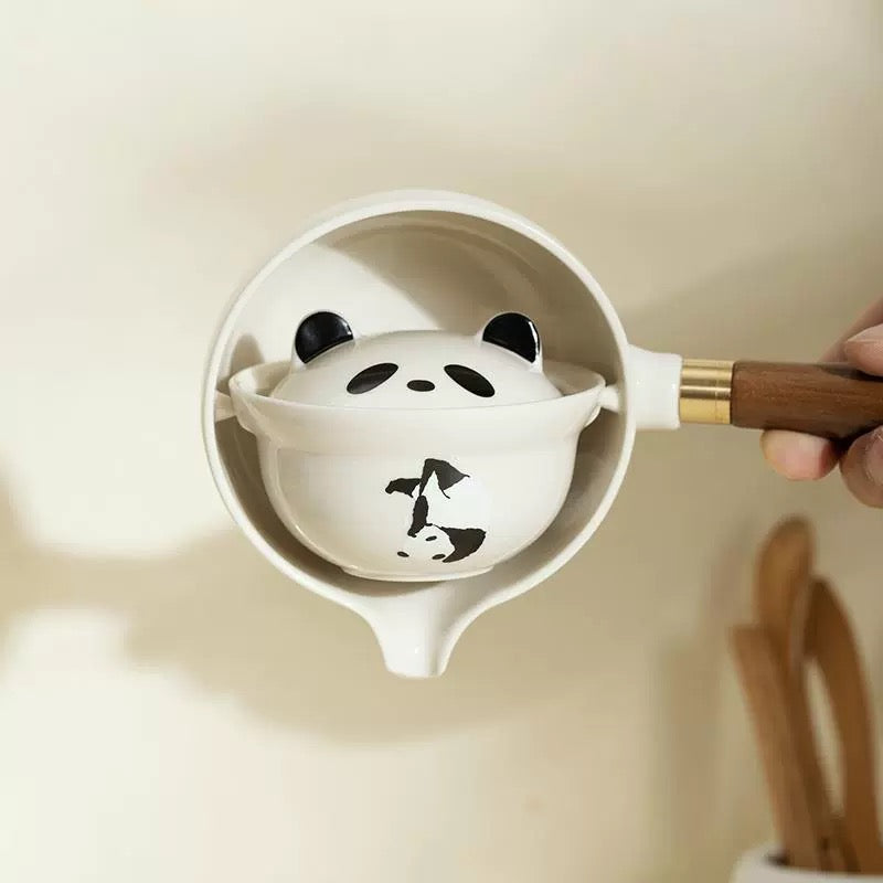摩登主妇 熊猫旋转 茶具套装