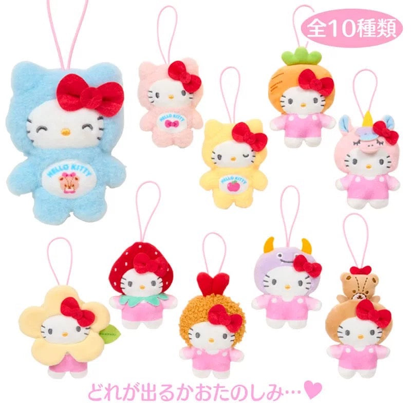日本三丽鸥 变身小动物水果系列 HelloKitty 挂件盲盒 端盒