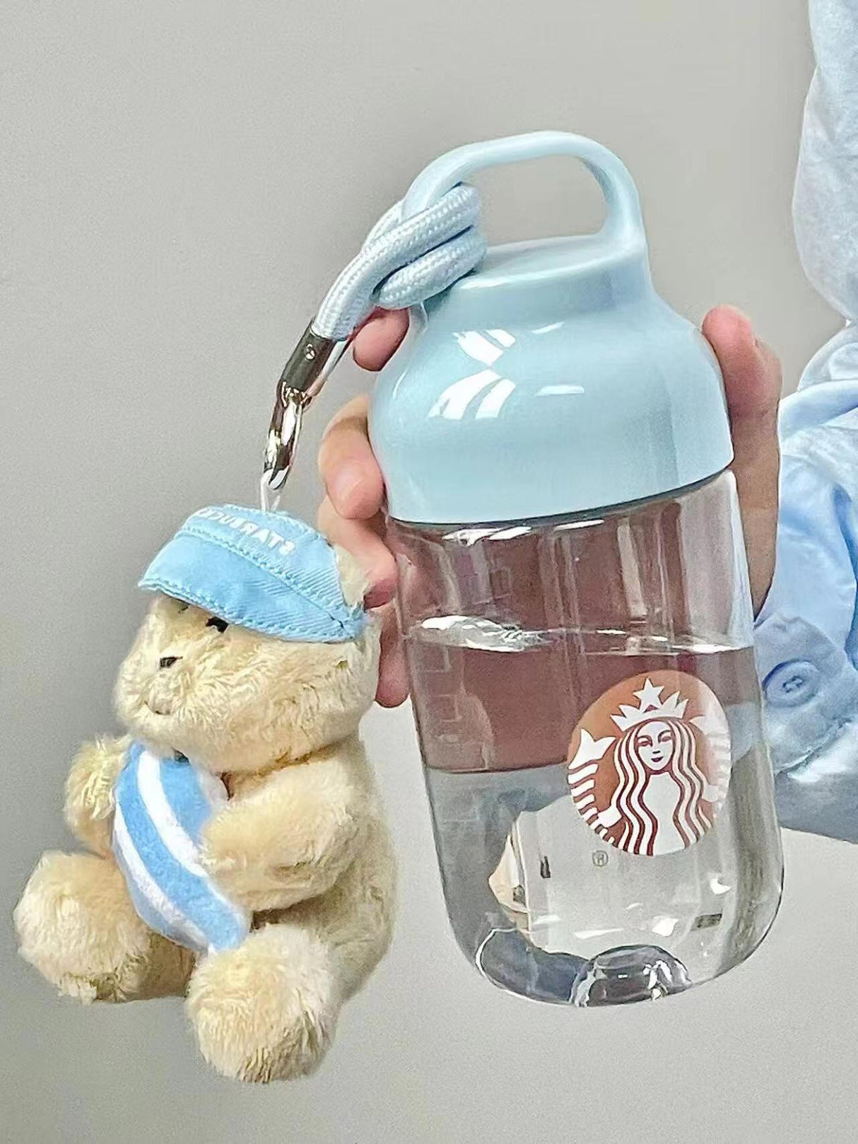 星巴克 夏日海边系列 小熊塑料水杯 475ml