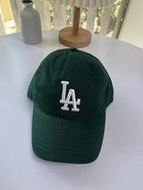 Korean large label green LA hat 