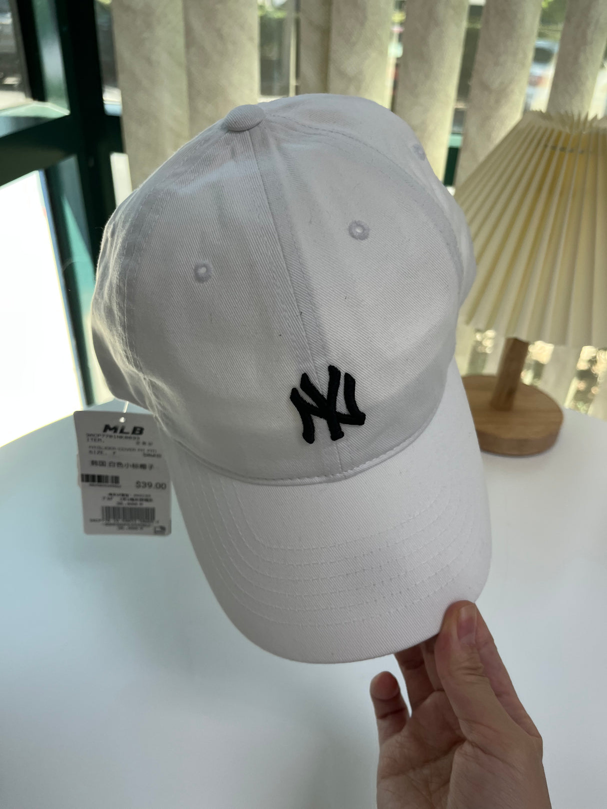 韩国 白色 小标 NY 帽子