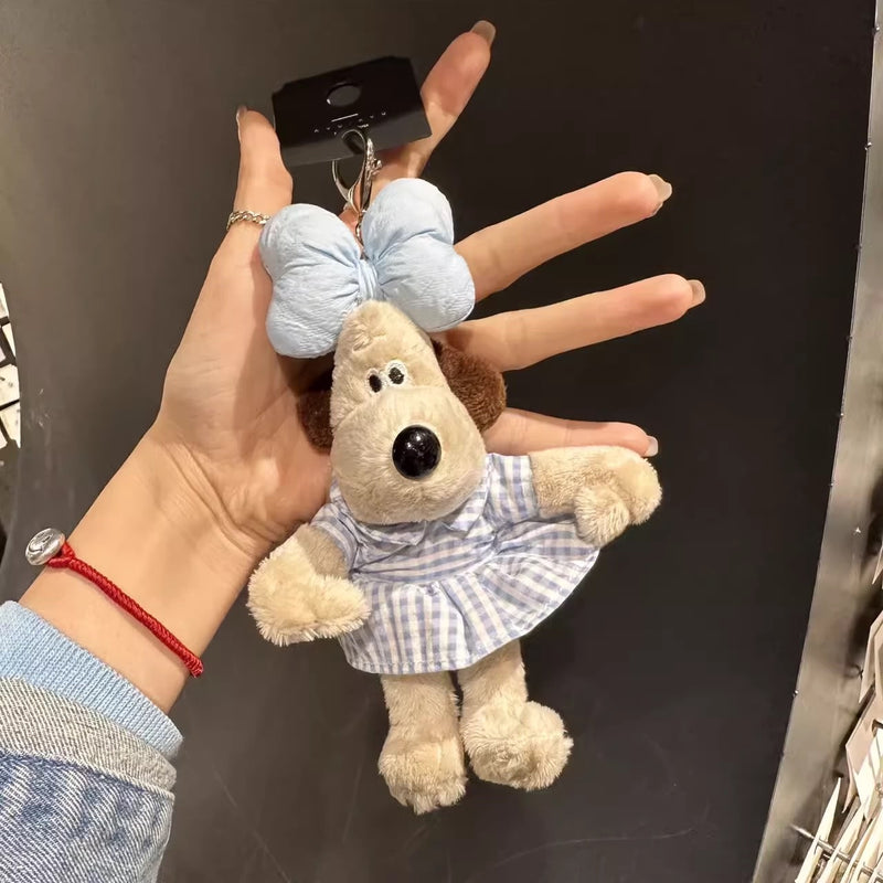 韩国 格纹连衣裙 蝴蝶结 掌门狗挂件