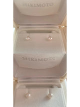 日本 mikimoto 耳钉 黄金针 6.5mm q2级别