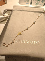 日本 mikimoto 钻石+18k蝴蝶+珍珠 手链 手围17cm  不可调节 郭晶晶同款🦋蝴蝶手链