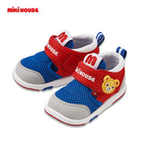 Japan MIKIHOUSE Baotou mesh sandals red and blue bear (12.5-15.5CM) 12-9303-389