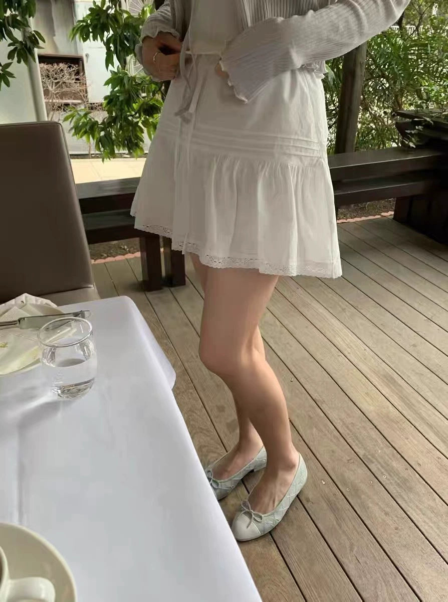 韩国女装 甜美纯欲风棉质蕾丝半身裙