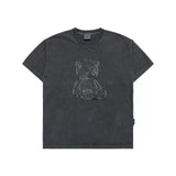 韩国 adlv 复古水洗做旧贴布 小熊 短袖T恤