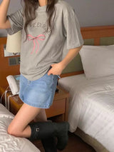 韩国女装 爆火蝴蝶结tee2.0 T恤 均码 宽松款 胸围110cm