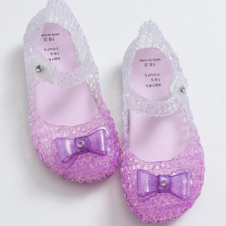 日本儿童童装 果冻 凉鞋 紫色渐变