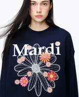 South Korea mardimercredi flower sweatshirt gold, silver, one size fits all