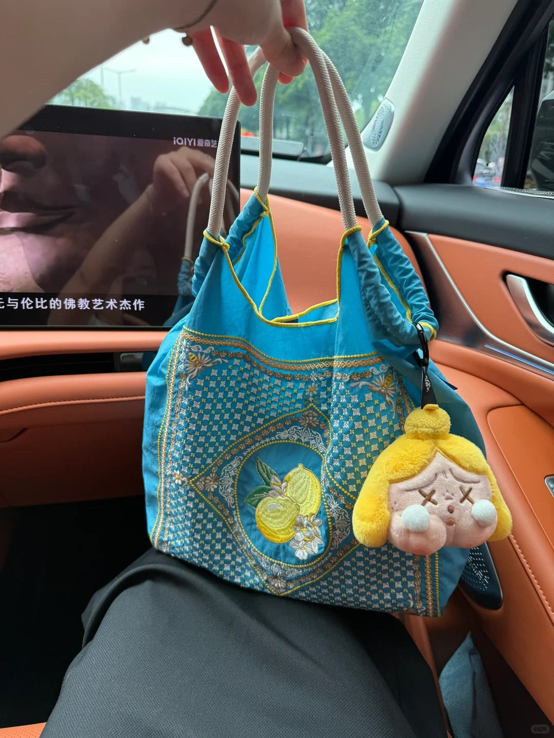 日本 BALL&CHAIN  蓝色柠檬 帆布包 M码 中号