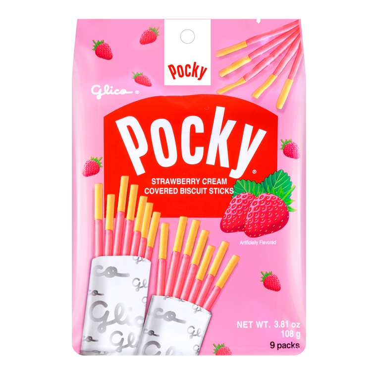 GLICO格力高 Pocky百奇 草莓涂层饼干棒 家庭装 9包入【今日特价🉐】