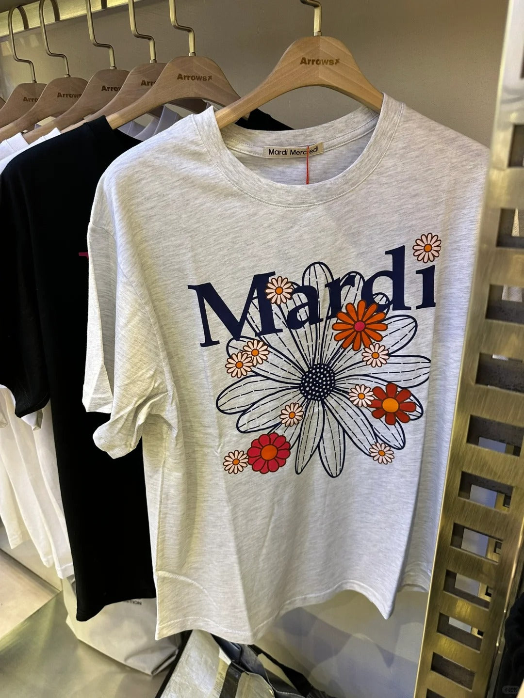 Korean mardimercredi flower short-sleeved T-shirt 23 spring one size fits all