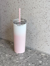 Starbucks Sea Salt Gradient Pink Insulated Cup Stainless Steel Straw Cup 473ml 