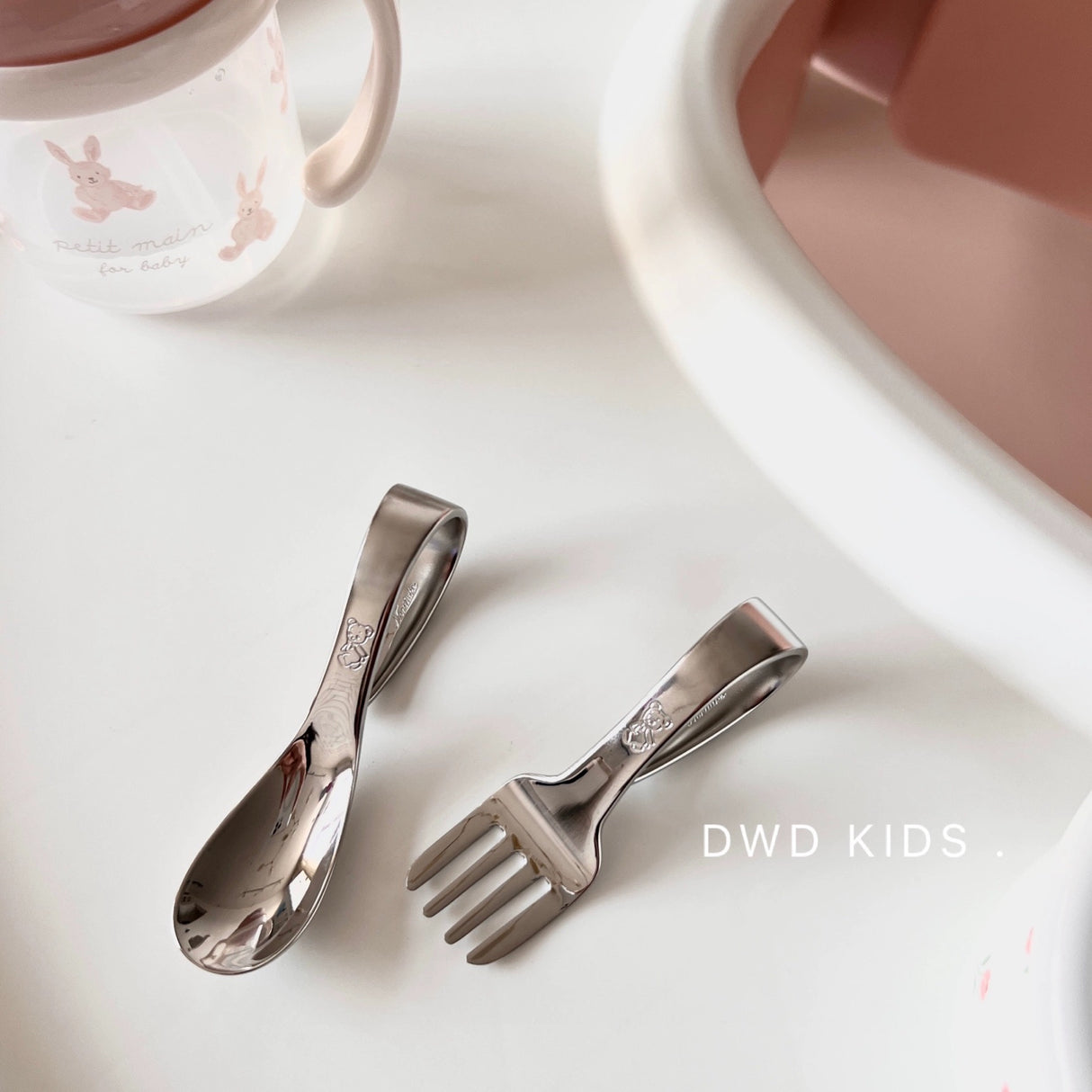 Baby spoon & fork that are easy to grip