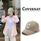 韩国 covernat 棒球帽 男女同款 可调节 米色 毛绒logo